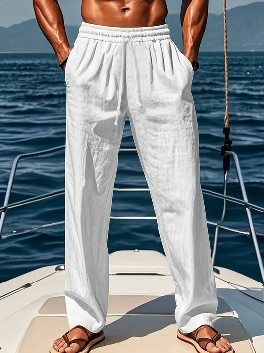 Weit geschnittene Herren Leinenhose | Luftige Sommerhose mit klassischem Stil