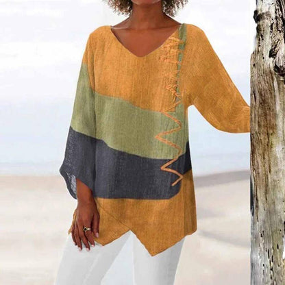 Zorya | Damenbluse mit raffiniertem dreifarbigem Design und fließender Passform